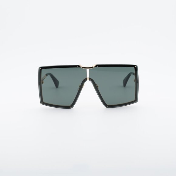 Max Mara MILLER MM0117 30N Sunglasses Gold Shield Frame, Green Lenses main image 7